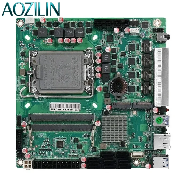 AOZILIN mITX Q670 Motherboard LGA1700 4x2.5GbE DDR5 8xSATA PCIe x4 RAID vPro NAS Firewall Server
AOZILIN mITX Q670 Motherboard LGA1700 4x2.5GbE DDR5 8xSATA PCIe x4 RAID vPro NAS Firewall Server