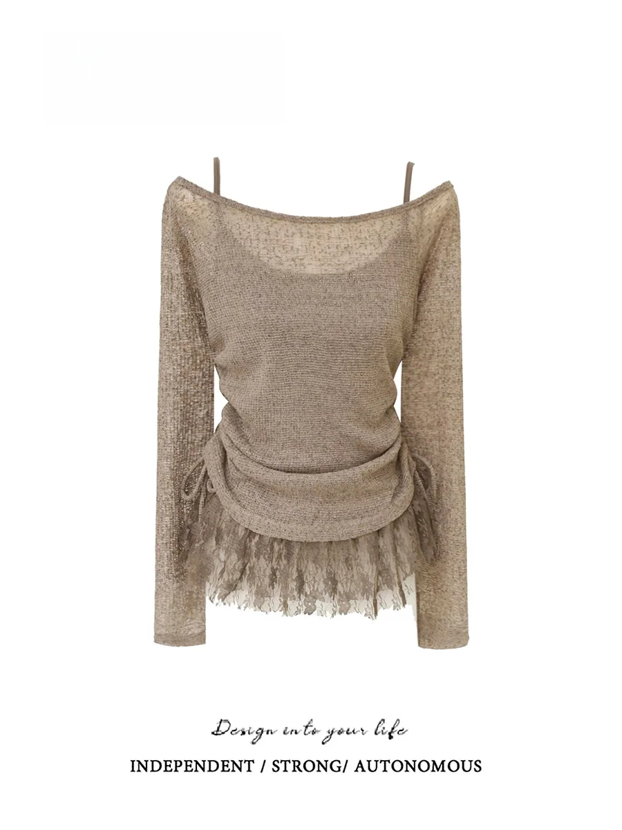 Sensual Lace Mesh Strap Vest Long Sleeve Diagonal Collar Two-Piece Set Spring Fashion New Style Desert Wind Spicy Girl Cotton...
Sensual Lace Mesh Strap Vest Long Sleeve Diagonal Collar Two-Piece Set Spring Fashion New Style Desert Wind Spicy Girl Cotton...