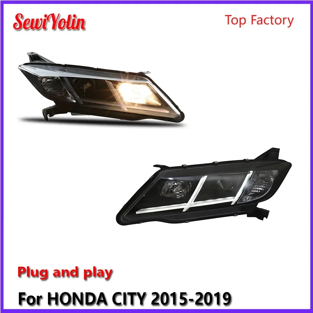 Автомобильные светодиодные фары в сборе для HONDA CITY 2015-2019, авто противотуманные фары DRL, стоп-сигнал поворота, лампа Plug and Play
Автомобильные светодиодные фары в сборе для HONDA CITY 2015-2019, авто противотуманные фары DRL, стоп-сигнал поворота, лампа Plug and Play
