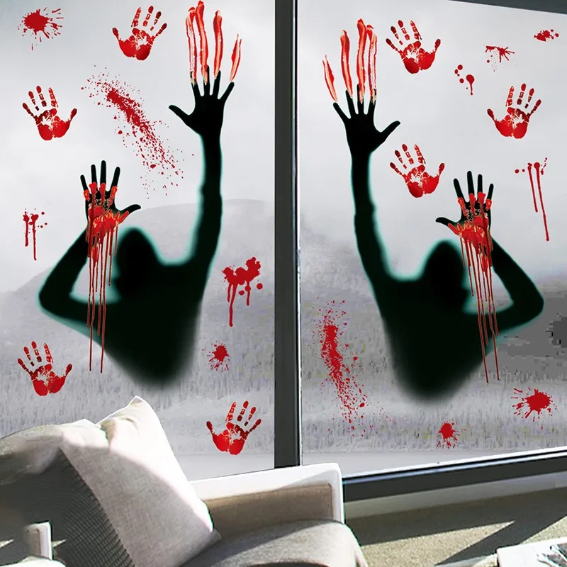 Halloween Static Cling Stickers Black Shadow Red Bloody Hand Window Wall Glass Decals Spooky Home Decor
Halloween Static Cling Stickers Black Shadow Red Bloody Hand Window Wall Glass Decals Spooky Home Decor