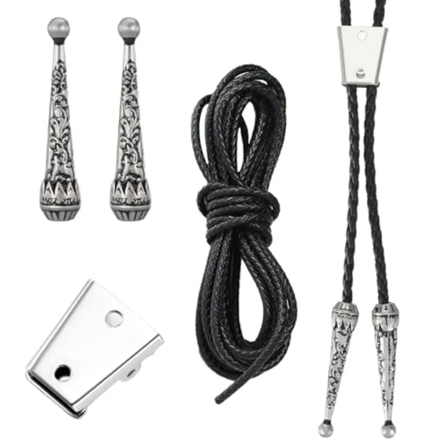 4PCS Bolo Tie Kit Leather Rope with Clasp Western Cowboy Vintage Cowgirl Tie
4PCS Bolo Tie Kit Leather Rope with Clasp Western Cowboy Vintage Cowgirl Tie