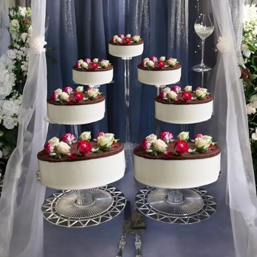 7 Tier Acrylic Wedding Cake Stand Set - Heavy Duty Round Cake and Cupcake Stand Combo for Showcase Table, Wedding, Party, Birth
7 Tier Acrylic Wedding Cake Stand Set - Heavy Duty Round Cake and Cupcake Stand Combo for Showcase Table, Wedding, Party, Birth
