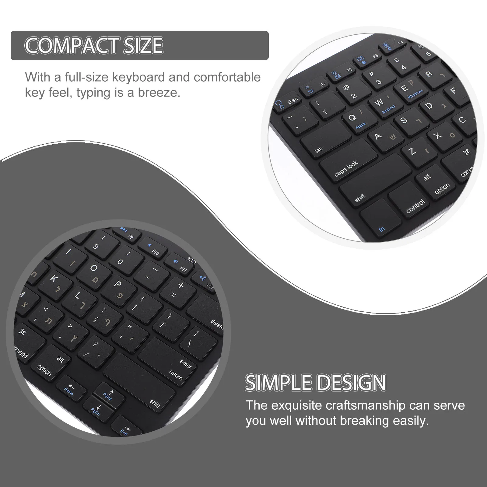 Wireless Keyboard Hebrew X5 Black Ultra Thin Low Noise Portable Laptop Desktop Computer Accessory Silent Full Size
Wireless Keyboard Hebrew X5 Black Ultra Thin Low Noise Portable Laptop Desktop Computer Accessory Silent Full Size