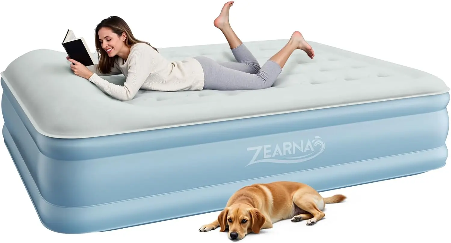 Queen Air Mattress with Built-In Pump, 18-Inch Raised Comfort, Upgraded Surface Portable Inflatable Bed with Pillow, Blow Up Mattress for Camping, Home, and Guest Use, Supports up to 650 lbs
Queen Air Mattress with Built-In Pump, 18-Inch Raised Comfort, Upgraded Surface Portable Inflatable Bed with Pillow, Blow Up Mattress for Camping, Home, and Guest Use, Supports up to 650 lbs