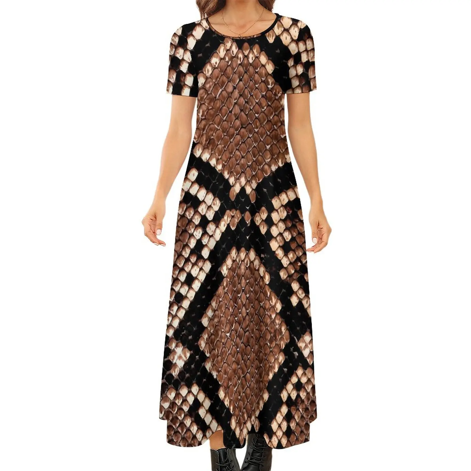 Classic Snakeskin Dress Retro Print Funny Boho Beach Long Dresses Women Vintage Maxi Dress Large Size
Classic Snakeskin Dress Retro Print Funny Boho Beach Long Dresses Women Vintage Maxi Dress Large Size