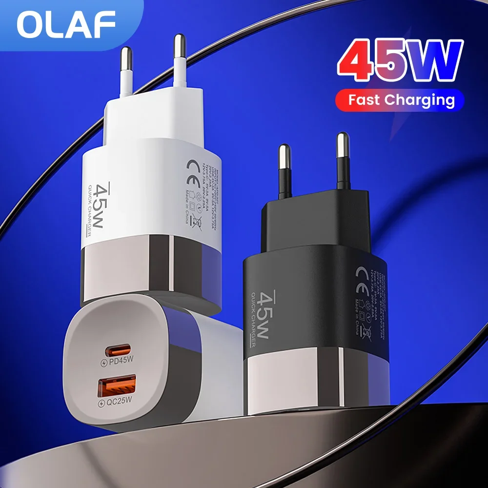 45W USB Type C Phone Charger Fast Charging PD QC 3.0 Super Charge EU/UK/US Phone Charger For Samsung Poco Xiaomi Iphone 17 16 15
45W USB Type C Phone Charger Fast Charging PD QC 3.0 Super Charge EU/UK/US Phone Charger For Samsung Poco Xiaomi Iphone 17 16 15