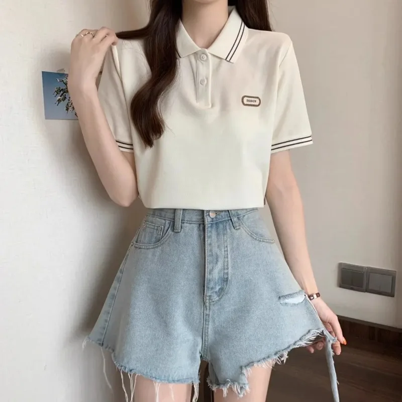 Graphic Female Tee Baggy Women's Polo Y2k Fashion Youth New Luxury 2025 Korean Clothing Popular Clothes Cheap Trend in T-shirts
Graphic Female Tee Baggy Women's Polo Y2k Fashion Youth New Luxury 2025 Korean Clothing Popular Clothes Cheap Trend in T-shirts