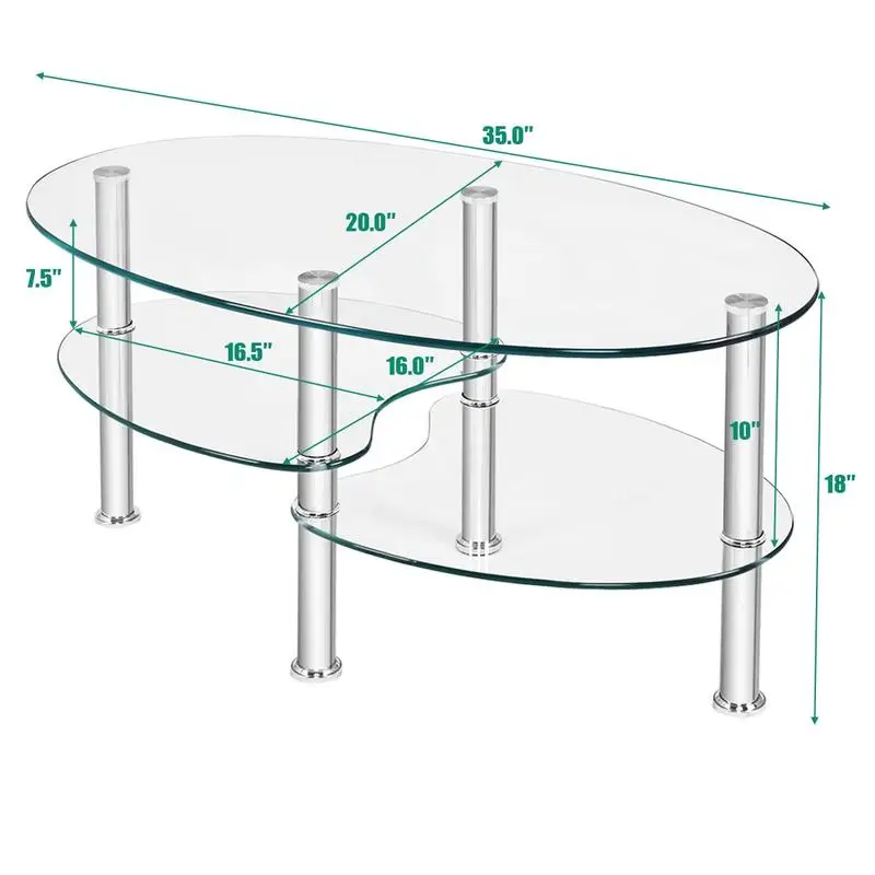Tempered Glass Oval Side Coffee Table-Transparent
Tempered Glass Oval Side Coffee Table-Transparent
