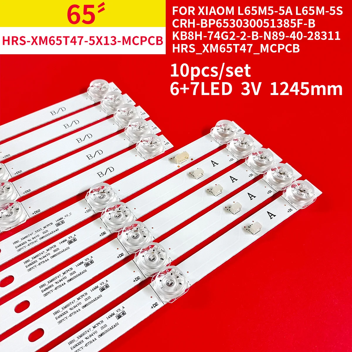 Светодиодная лента для подсветки 13 ламп для Xiaomi 65 дюймов for Xiaomi 65" TV L65M5-5A L65M-5S HRS-XM65T47-5X13-MCPCB CRH-BP653030051385F-B 0981010AEA51
Светодиодная лента для подсветки 13 ламп для Xiaomi 65 дюймов for Xiaomi 65" TV L65M5-5A L65M-5S HRS-XM65T47-5X13-MCPCB CRH-BP653030051385F-B 0981010AEA51