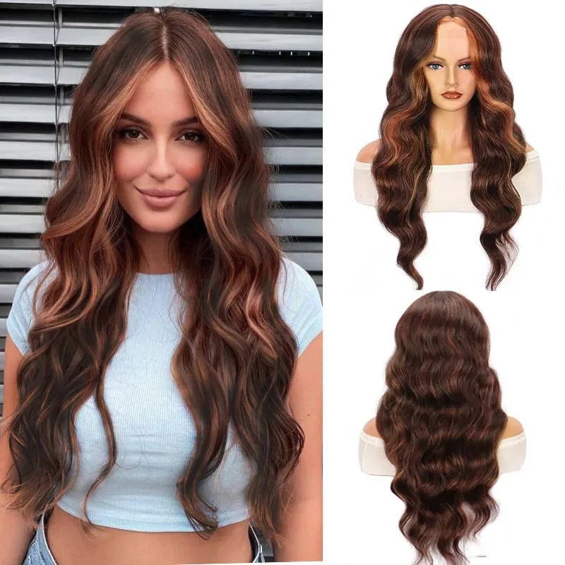 Picked dyed medium split large wavy long curly hair small lace women's synthetic fiber headband wigs
Picked dyed medium split large wavy long curly hair small lace women's synthetic fiber headband wigs