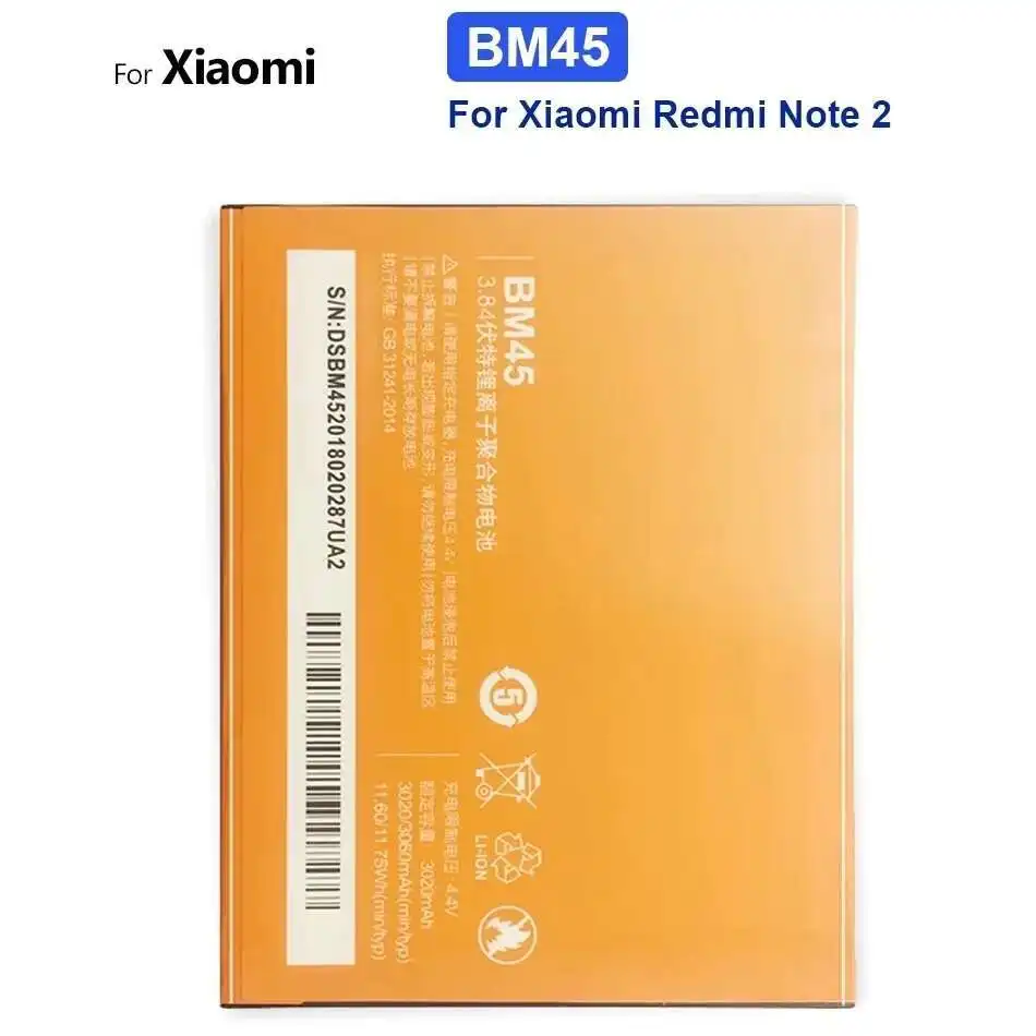 Safe BM45 Long Lasting For Xiaomi Redmi Note 2 Red Rice Note2 3060Mah Mobile Phone Battery
Safe BM45 Long Lasting For Xiaomi Redmi Note 2 Red Rice Note2 3060Mah Mobile Phone Battery