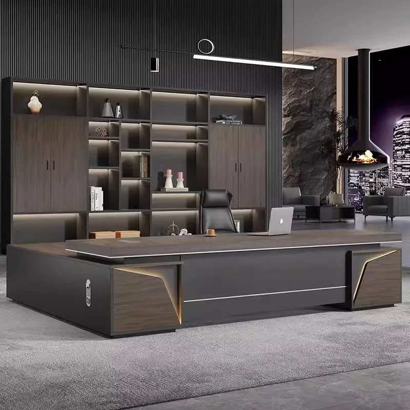 Boss's Desk Office Chair Combination Simple Modern Luxury Furniture Large Class President's Desk In Light Oak Home School Use
Boss's Desk Office Chair Combination Simple Modern Luxury Furniture Large Class President's Desk In Light Oak Home School Use