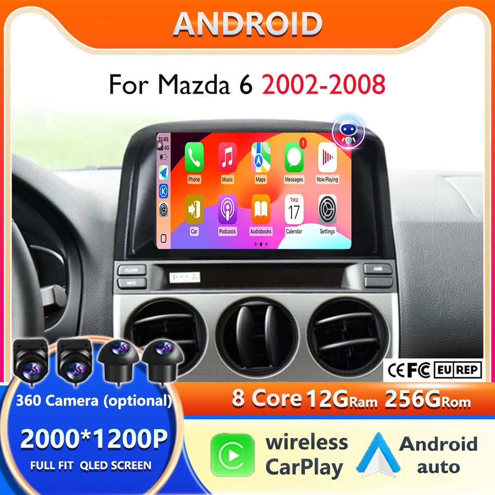 Car Radio For Mazda 6 2004-2015 GPS Navigation Player Stereo Audio Video Accessories Auto Wifi BT Carplay DSP Android 16
Car Radio For Mazda 6 2004-2015 GPS Navigation Player Stereo Audio Video Accessories Auto Wifi BT Carplay DSP Android 16