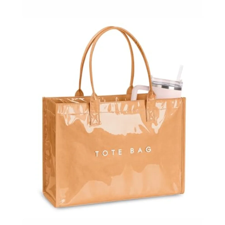 Large PVC Tote Bag for Women Kraft Paper Handbag Beach Tote with Letter Print Top Handle Purse for Work Travel Shopping
Large PVC Tote Bag for Women Kraft Paper Handbag Beach Tote with Letter Print Top Handle Purse for Work Travel Shopping