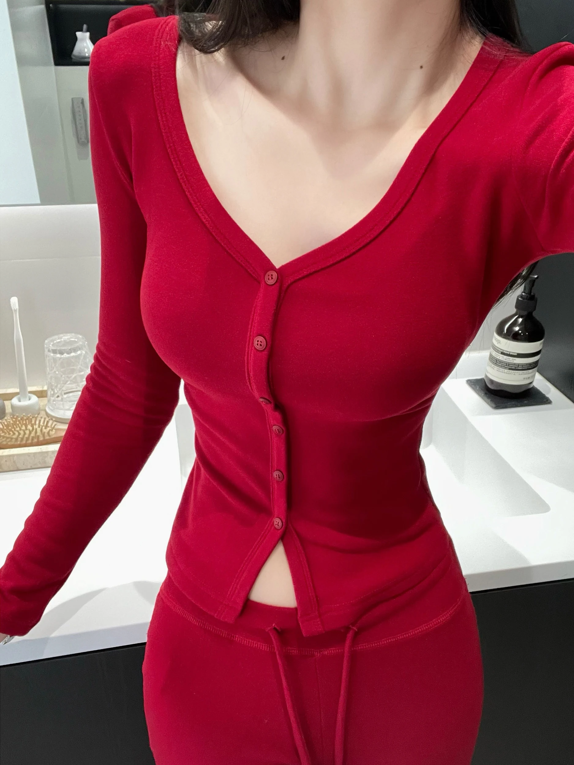 Slim Fit V-Ne Long Sve Open Cardigan Women's Base Layer Top Exposing Clavicle Ele Curves Pure Desire Bustin
Slim Fit V-Ne Long Sve Open Cardigan Women's Base Layer Top Exposing Clavicle Ele Curves Pure Desire Bustin