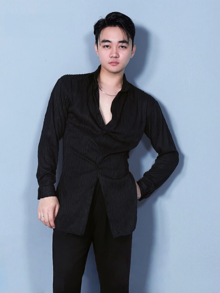 Modern Latin Dance Dress Shirt Men Embroidered Net Yarn Latin Tops Male Professional Clothes Salsa Rumba Ballroom Dance Top
Modern Latin Dance Dress Shirt Men Embroidered Net Yarn Latin Tops Male Professional Clothes Salsa Rumba Ballroom Dance Top