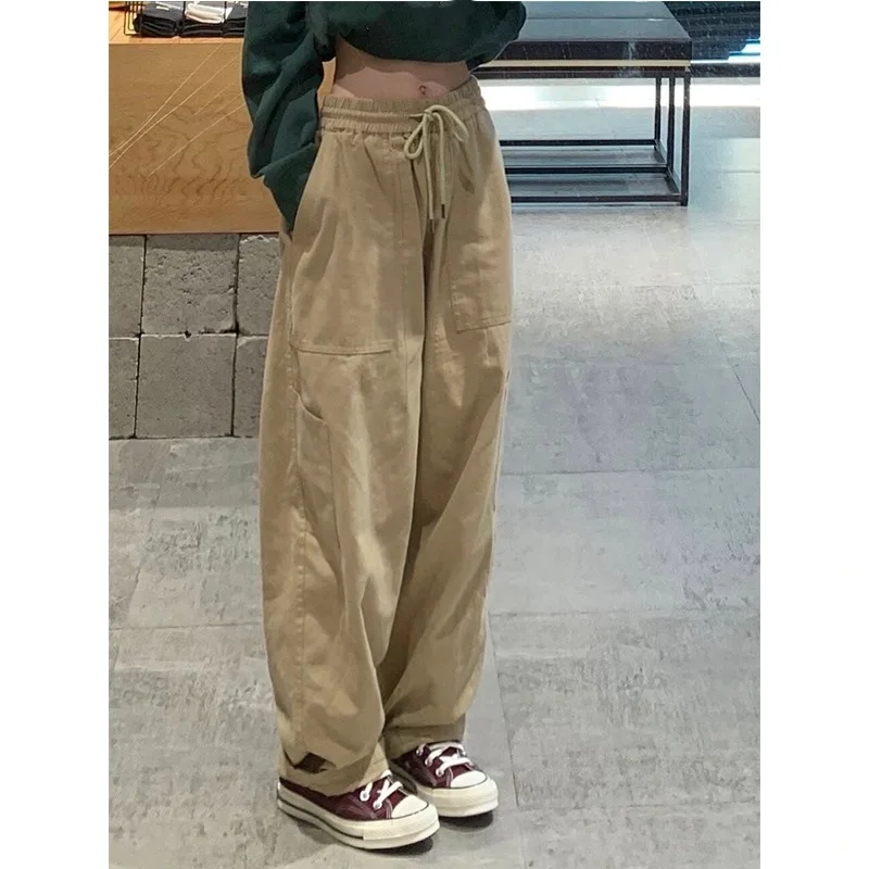 Vintage Cargo Pants Spring Sweatpants Women High Waist Pockets Women Pants Solid Elastic Waist Ladies Trousers Wide-leg Pants
Vintage Cargo Pants Spring Sweatpants Women High Waist Pockets Women Pants Solid Elastic Waist Ladies Trousers Wide-leg Pants