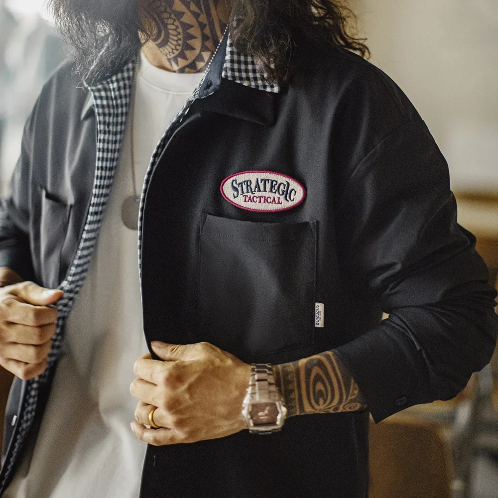 Maden Men's Black Utility Shirts Vintage Woven Long Sleeve with Chest Pockets Lightweight Single-Breasted Overshirt for Fall
Maden Men's Black Utility Shirts Vintage Woven Long Sleeve with Chest Pockets Lightweight Single-Breasted Overshirt for Fall