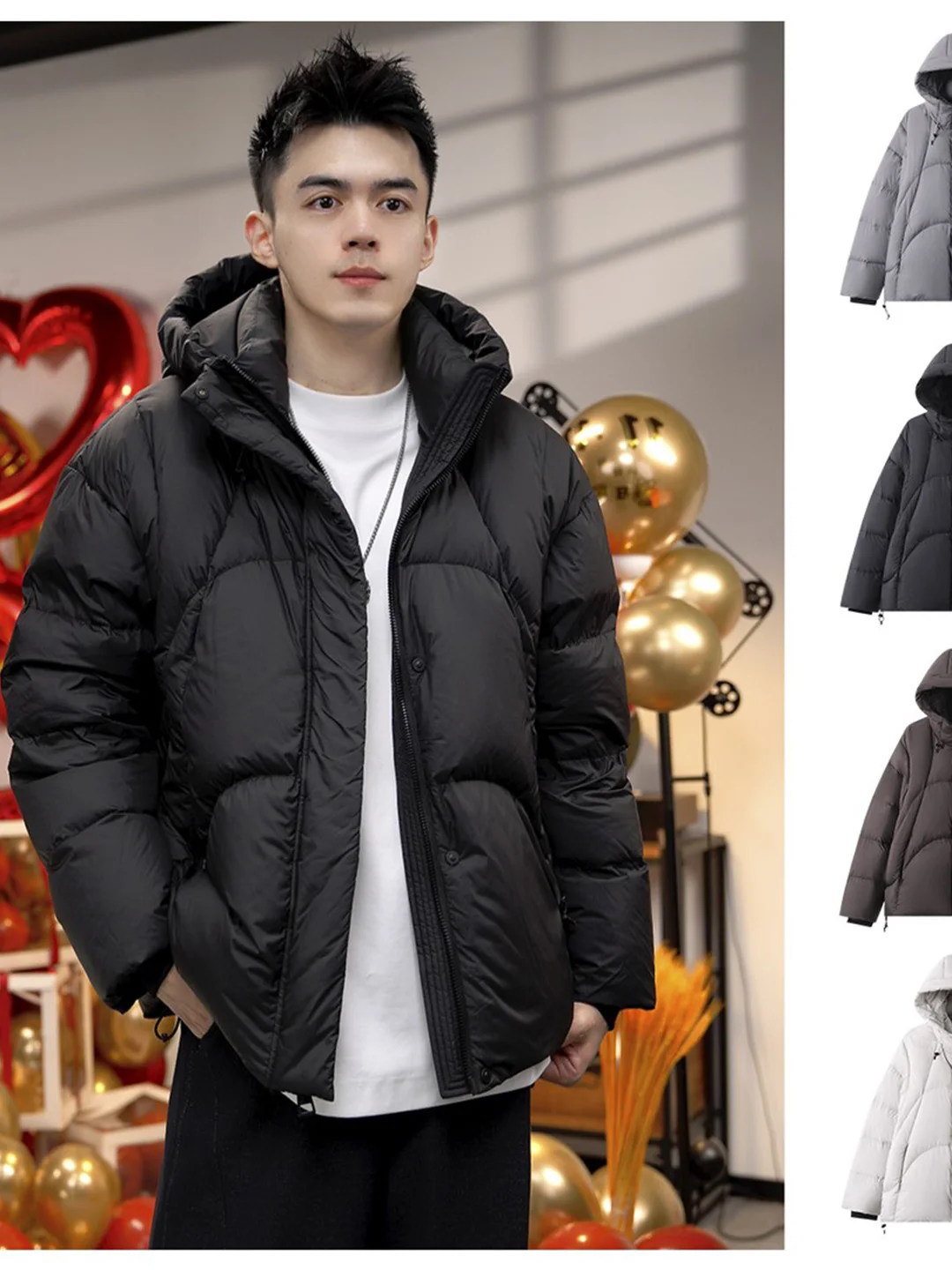 Мужская повседневная куртка-пуховик с капюшоном, 90% пуха, теплая, из полиэфирного волокна, на молнии, стандартный крой, универсальная, белая, с наполнителем из перьев
Мужская повседневная куртка-пуховик с капюшоном, 90% пуха, теплая, из полиэфирного волокна, на молнии, стандартный крой, универсальная, белая, с наполнителем из перьев