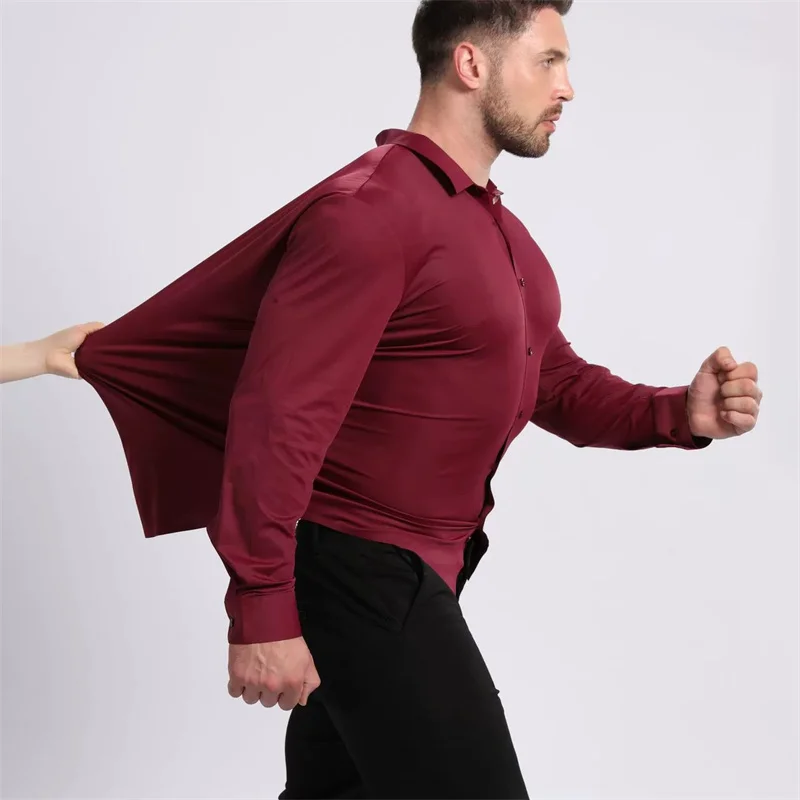 Super Stretch Men's Long Sleeved Shirt Wrinkle Resistant Business Solid Color Seamless Social Non ironing White US/EU Size 100KG
Super Stretch Men's Long Sleeved Shirt Wrinkle Resistant Business Solid Color Seamless Social Non ironing White US/EU Size 100KG
