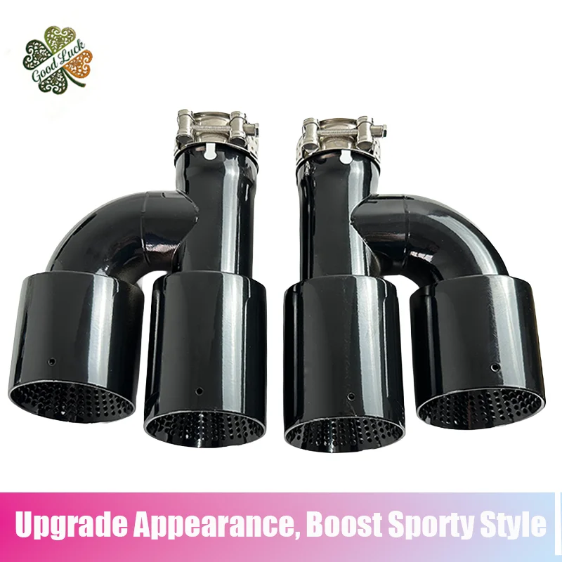 1pc Glossy Black H-Type Dual Outlet Stainless Steel Exhaust Muffler Tip, Mesh Design No Logo Car Tail Pipe End
1pc Glossy Black H-Type Dual Outlet Stainless Steel Exhaust Muffler Tip, Mesh Design No Logo Car Tail Pipe End