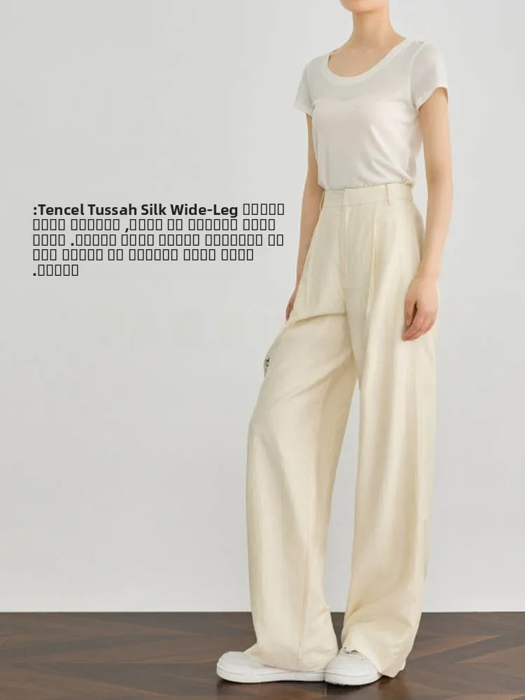 Falin Ice Oxygen Silk High Waist Thin Straight Leg Trousers Women's Casual Pants Korean Sle Simple Design
Falin Ice Oxygen Silk High Waist Thin Straight Leg Trousers Women's Casual Pants Korean Sle Simple Design