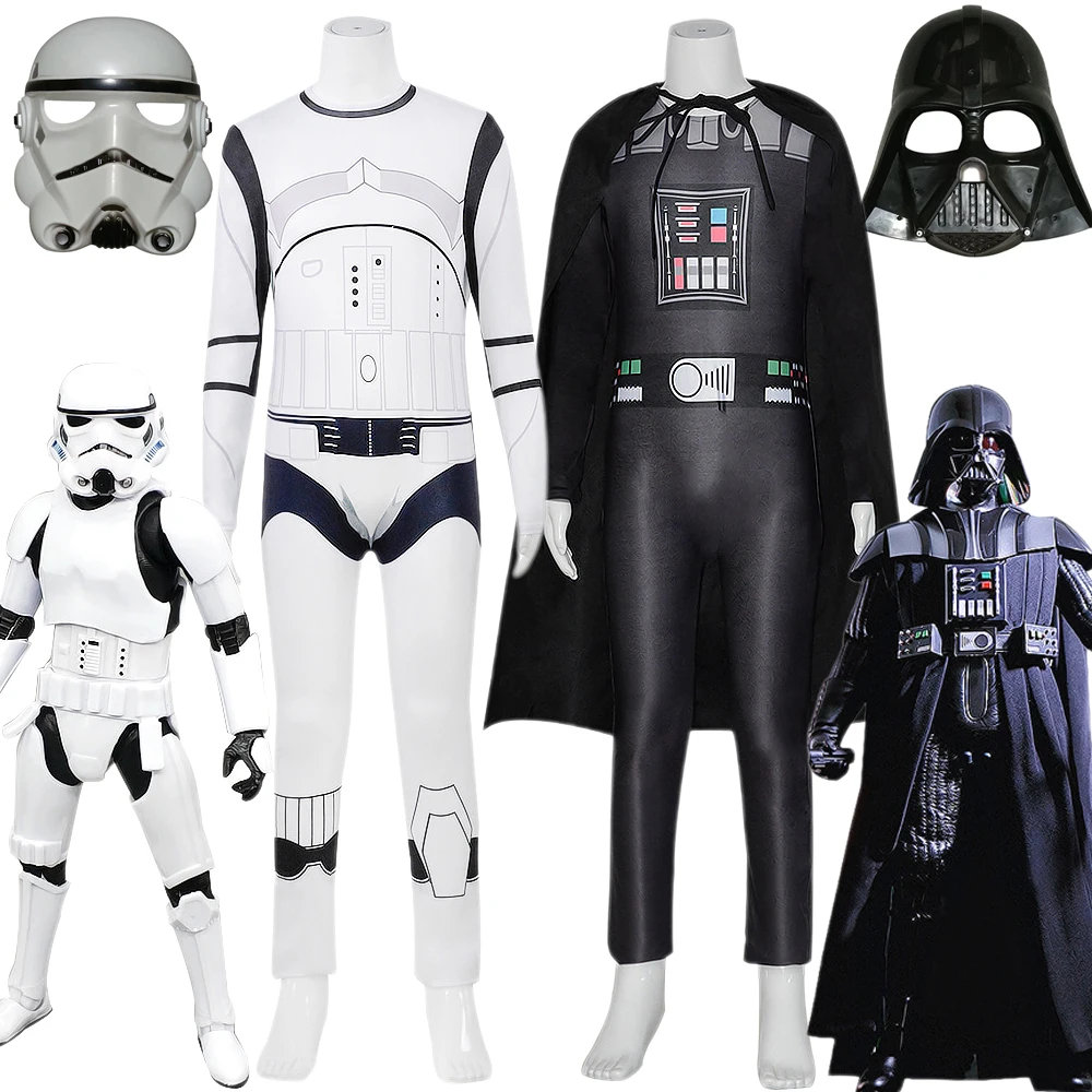 Аниме для мальчиков и мужчин, черно-белый костюм воина, маска, комбинезон, Шторм Дарт Вейдер, военный солдат, костюмы для вечеринок, одежда, накидка Cos
Аниме для мальчиков и мужчин, черно-белый костюм воина, маска, комбинезон, Шторм Дарт Вейдер, военный солдат, костюмы для вечеринок, одежда, накидка Cos