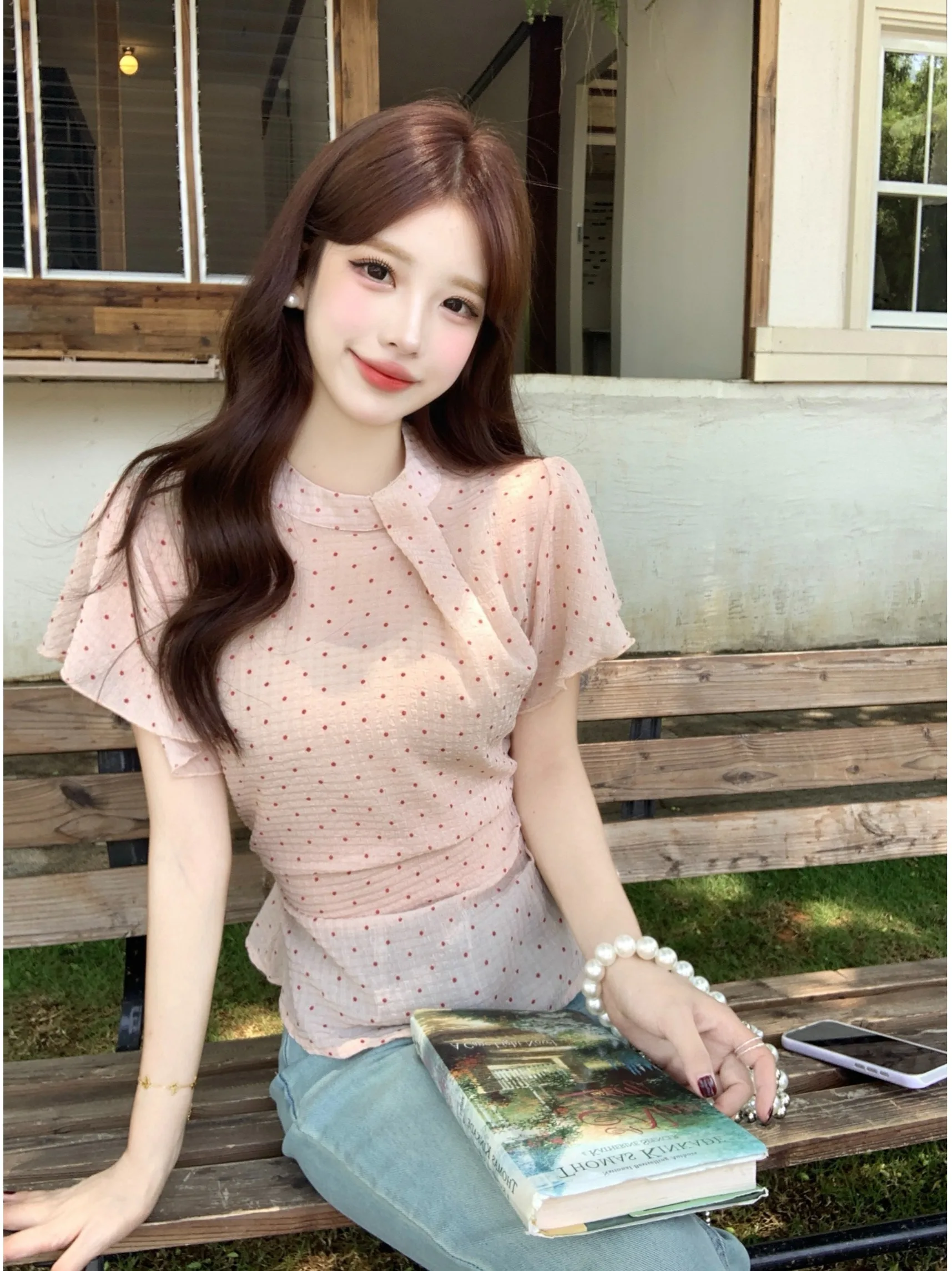plus Size Women's Pure Desire Polka Dot Short Sleeve Shirt Slimming Waist Design Summer New Style Korean Commute Style Top
plus Size Women's Pure Desire Polka Dot Short Sleeve Shirt Slimming Waist Design Summer New Style Korean Commute Style Top