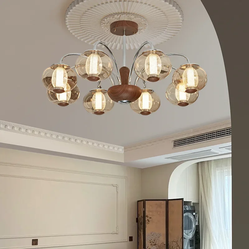SANDYHA French Retro Designer Luxury LED Pendant Lamps Walnut Color Chandelier Lighting Fixtures for Living Room Dining Study
SANDYHA French Retro Designer Luxury LED Pendant Lamps Walnut Color Chandelier Lighting Fixtures for Living Room Dining Study