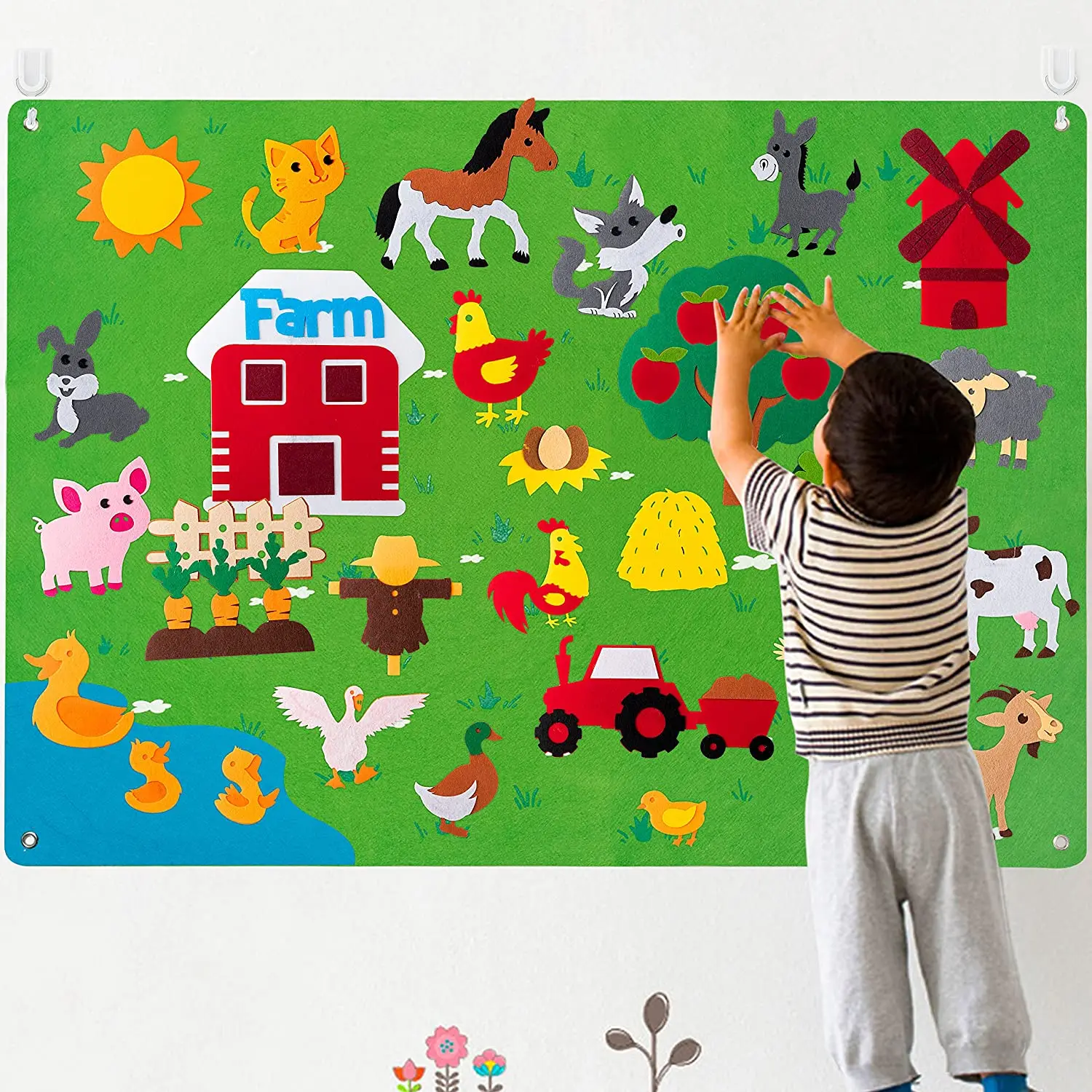 Farm Animals Felt Story Board Farmhouse Storybook Wall Hanging Decor Montessori Early Learning Interactive Puzzle Toys Kids Gift
Farm Animals Felt Story Board Farmhouse Storybook Wall Hanging Decor Montessori Early Learning Interactive Puzzle Toys Kids Gift