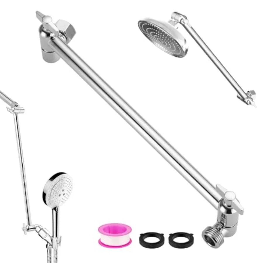 Rain Shower Head Extension Arm Stainless Steel Adjustable Shower Extension Arm 12 In Shower Extender for Rain Head and Handheld
Rain Shower Head Extension Arm Stainless Steel Adjustable Shower Extension Arm 12 In Shower Extender for Rain Head and Handheld