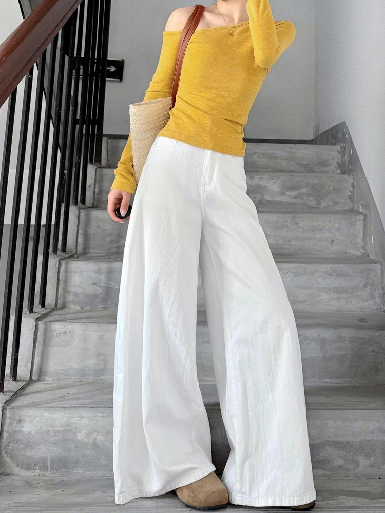 High Waist Wide Leg Denim Jeans Women's Loose Drapey Casual Pants Textured Pattern Slimming Versatile Long Trousers
High Waist Wide Leg Denim Jeans Women's Loose Drapey Casual Pants Textured Pattern Slimming Versatile Long Trousers
