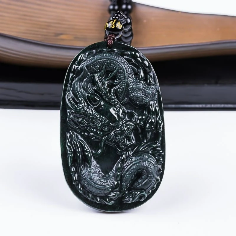 Natural A-grade Mo Cui Jadeite Carved Zodiac Dragon Brand Necklace Pendant Men's Domineering Fashion Amulet Accessories Gift
Natural A-grade Mo Cui Jadeite Carved Zodiac Dragon Brand Necklace Pendant Men's Domineering Fashion Amulet Accessories Gift