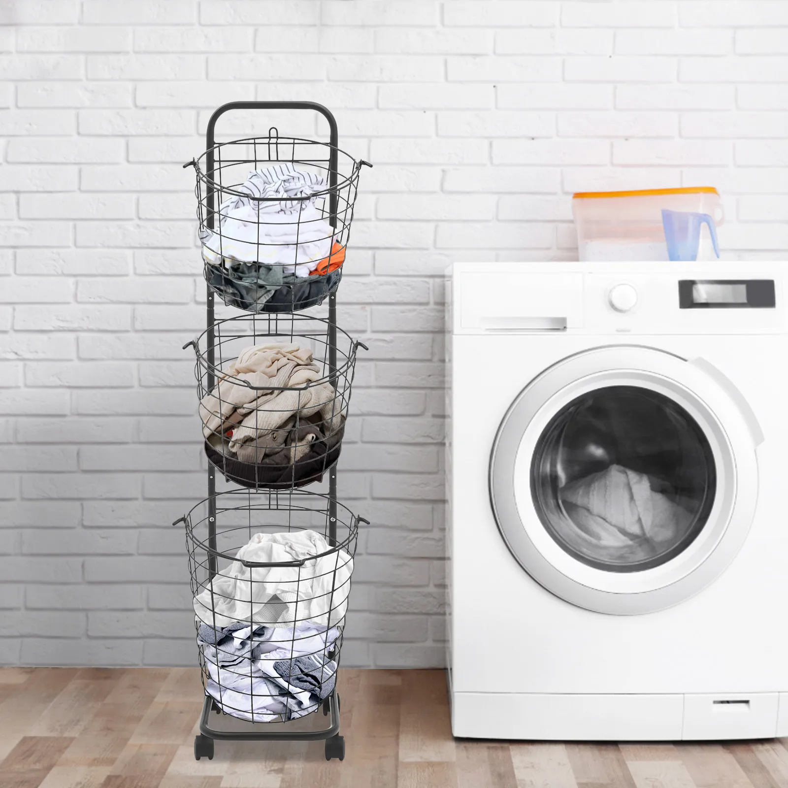 3-Tier Rolling Laundry Hamper with Metal Frame & Wheels, Large Capacity Breathable Mesh Clothing Sorter for Bedroom Organization
3-Tier Rolling Laundry Hamper with Metal Frame & Wheels, Large Capacity Breathable Mesh Clothing Sorter for Bedroom Organization