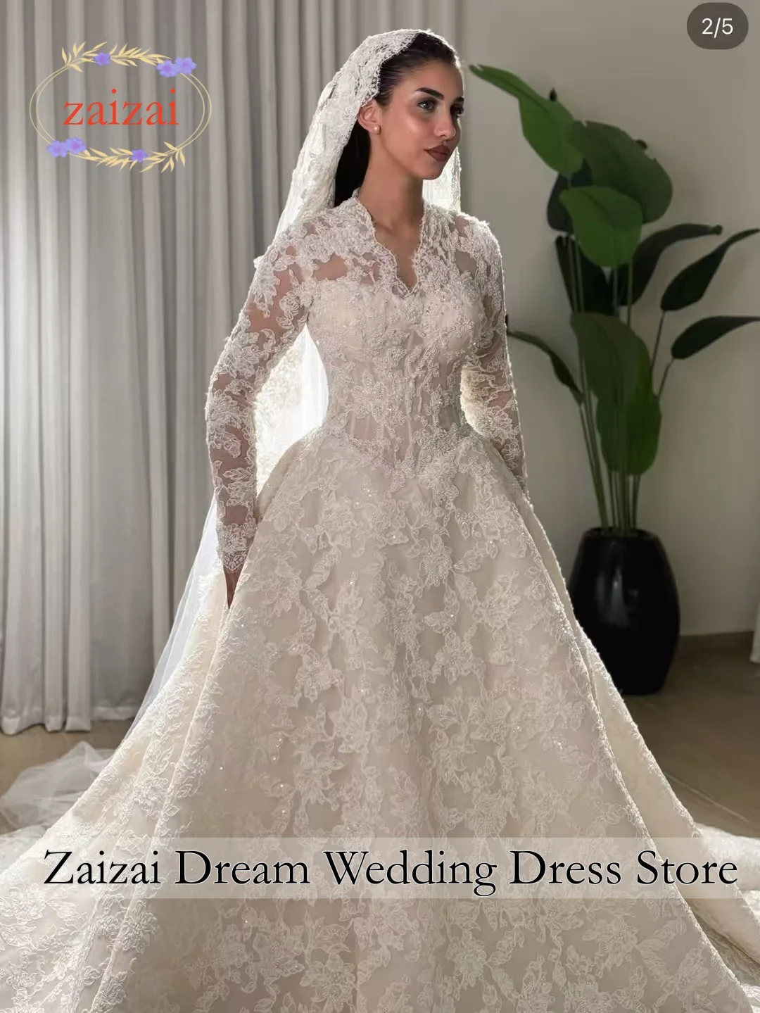 Customized2027 Luxury Wedding Dress A-Line Lace V- Neck A-line Full Sleeves Chapel Train Customized Bride Gowns Vestido de Noiva
Customized2027 Luxury Wedding Dress A-Line Lace V- Neck A-line Full Sleeves Chapel Train Customized Bride Gowns Vestido de Noiva