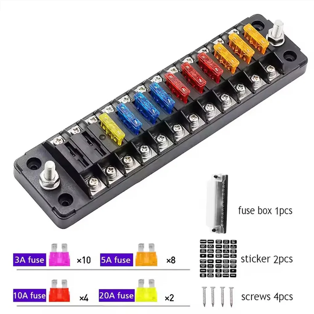 High Strength Copper Terminals In 12 Way Waterproof Blade Fuse Box Block Made Of Environmentally Friendly PC Tankers
High Strength Copper Terminals In 12 Way Waterproof Blade Fuse Box Block Made Of Environmentally Friendly PC Tankers