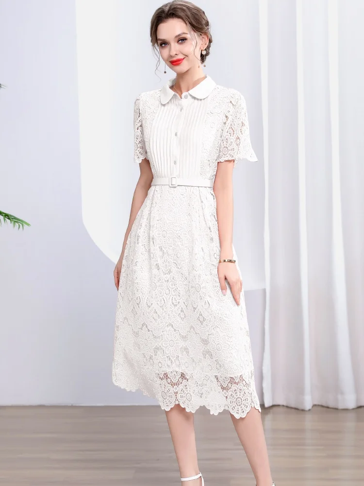 Solid Spliced Luxury Diamond Button Slimming Dresses For Women Lapel Short Sleeve High Waist Temperament Long Dress Female New
Solid Spliced Luxury Diamond Button Slimming Dresses For Women Lapel Short Sleeve High Waist Temperament Long Dress Female New