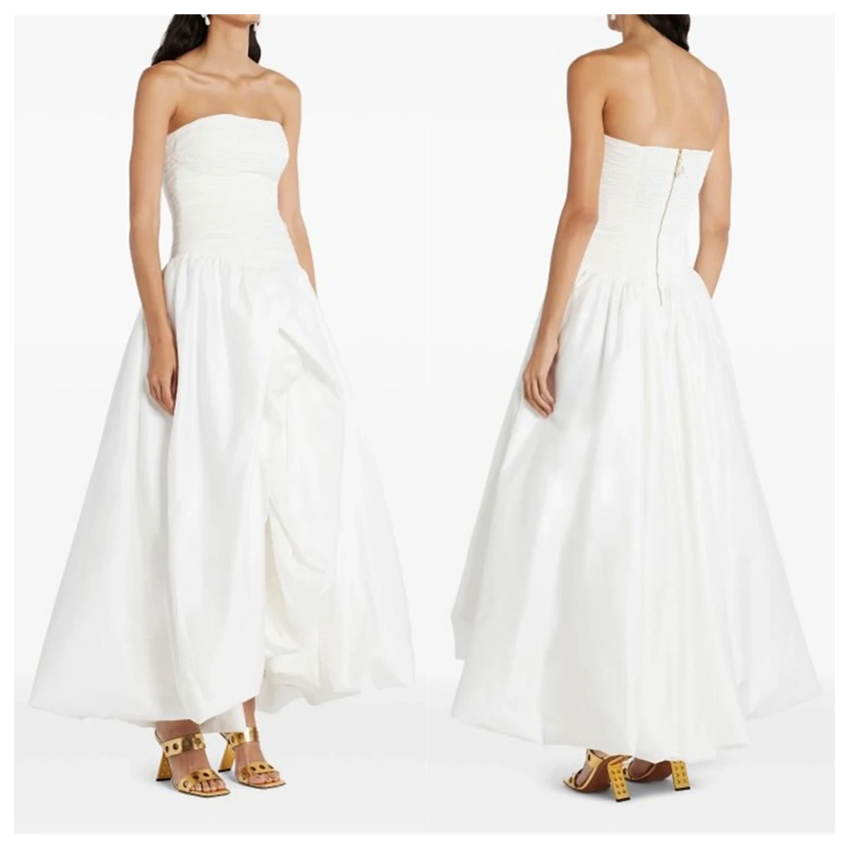 Customized High Quality White Jersey Evening Dress Strapless Sleeveless Bridal Party Vestido De Festa Zipper Back Temperament
Customized High Quality White Jersey Evening Dress Strapless Sleeveless Bridal Party Vestido De Festa Zipper Back Temperament