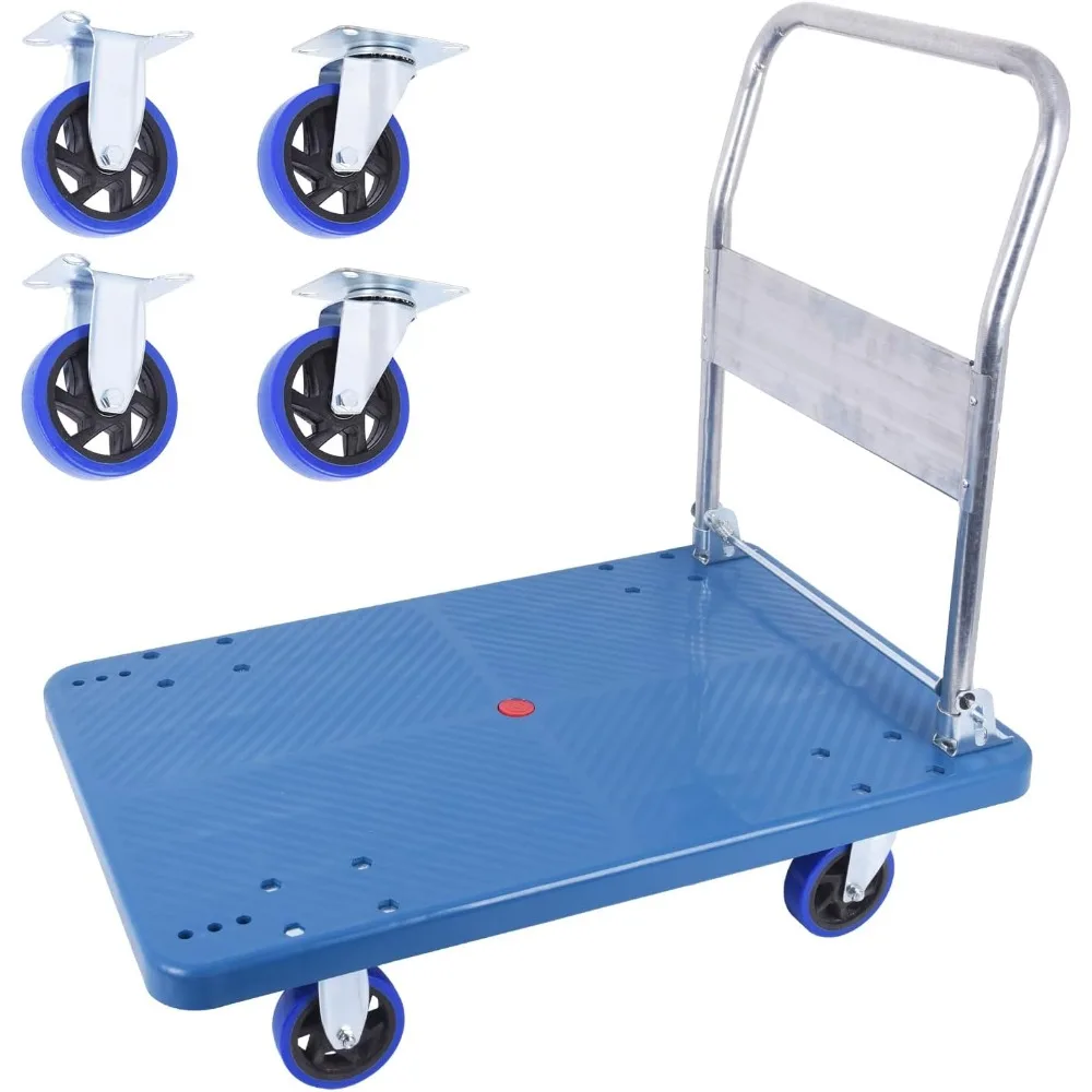 Flatbed Cart, 660lbs Heavy Duty Capacity Platform Hand Truck 360 Degree Swivel Wheels Foldable Push Hand Cart
Flatbed Cart, 660lbs Heavy Duty Capacity Platform Hand Truck 360 Degree Swivel Wheels Foldable Push Hand Cart