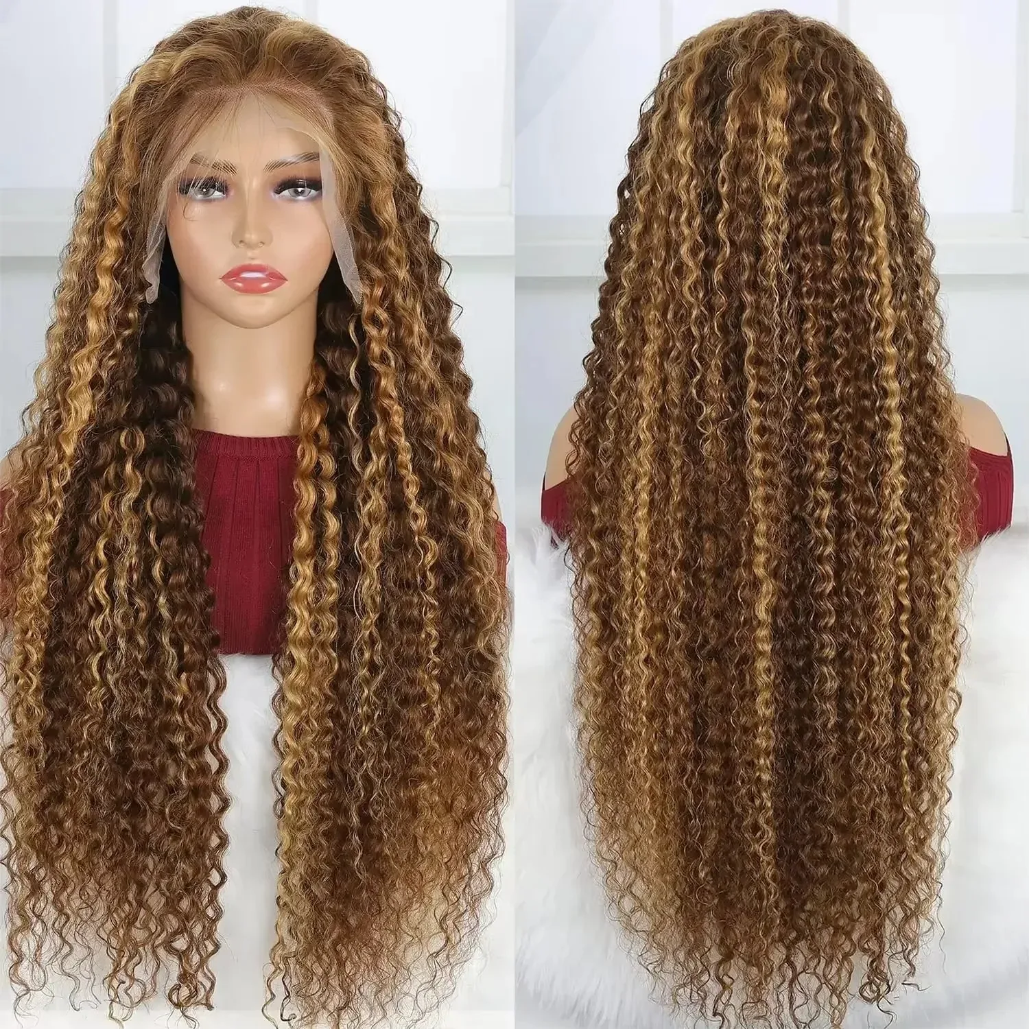 P427 13x4 Lace Front Human Hair Wigs 220% Density Highlight Deep Wave Wigs 34 42 Inch Honey Blonde 13x6 HD Lace Frontal Wig
P427 13x4 Lace Front Human Hair Wigs 220% Density Highlight Deep Wave Wigs 34 42 Inch Honey Blonde 13x6 HD Lace Frontal Wig