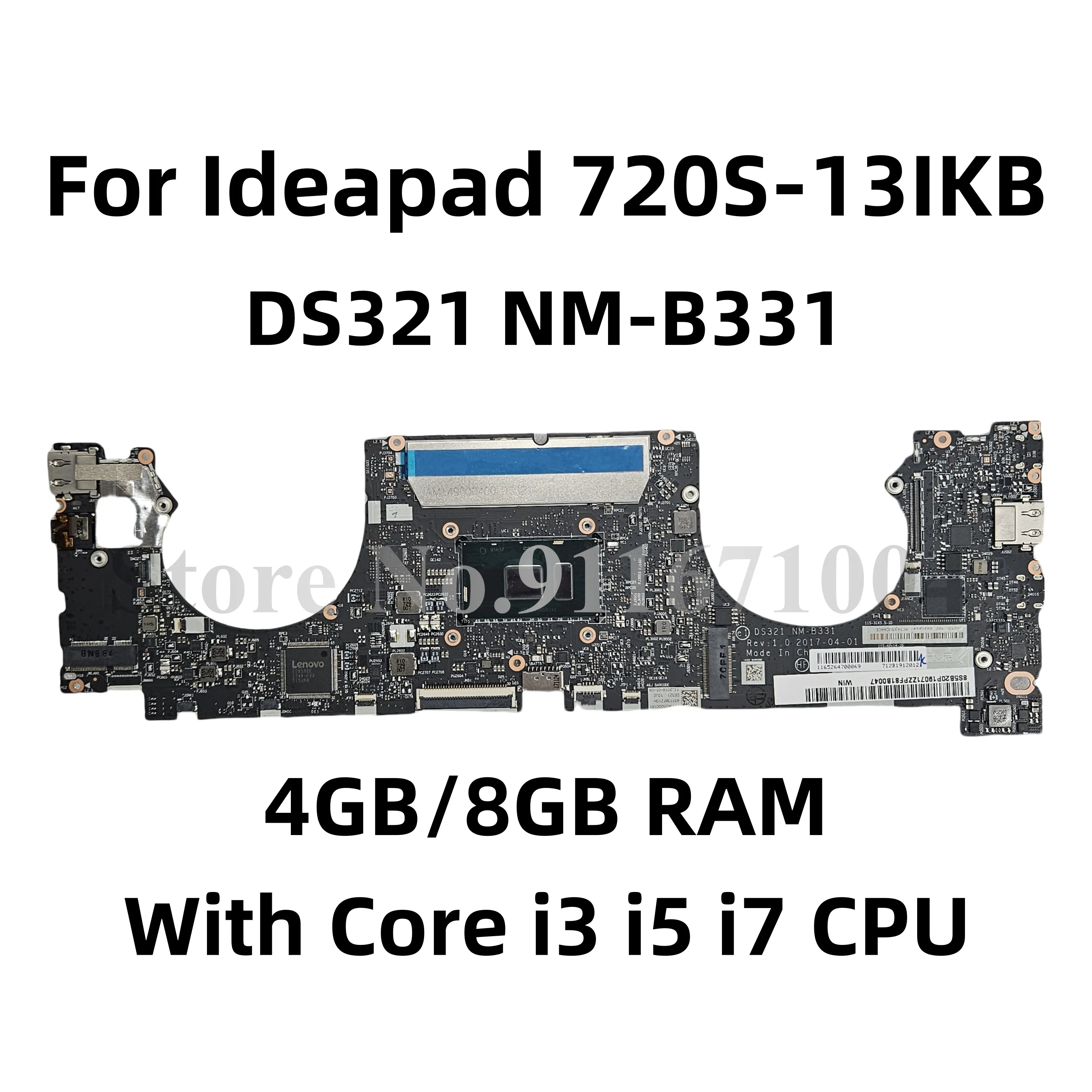 For Lenovo Ideapad 720S-13IKB Laptop Motherboard DS321 NM-B331 5B20P19071 With Core i3 i5 i7 CPU 4GB/8GB RAM Mainboard 100% Work
For Lenovo Ideapad 720S-13IKB Laptop Motherboard DS321 NM-B331 5B20P19071 With Core i3 i5 i7 CPU 4GB/8GB RAM Mainboard 100% Work