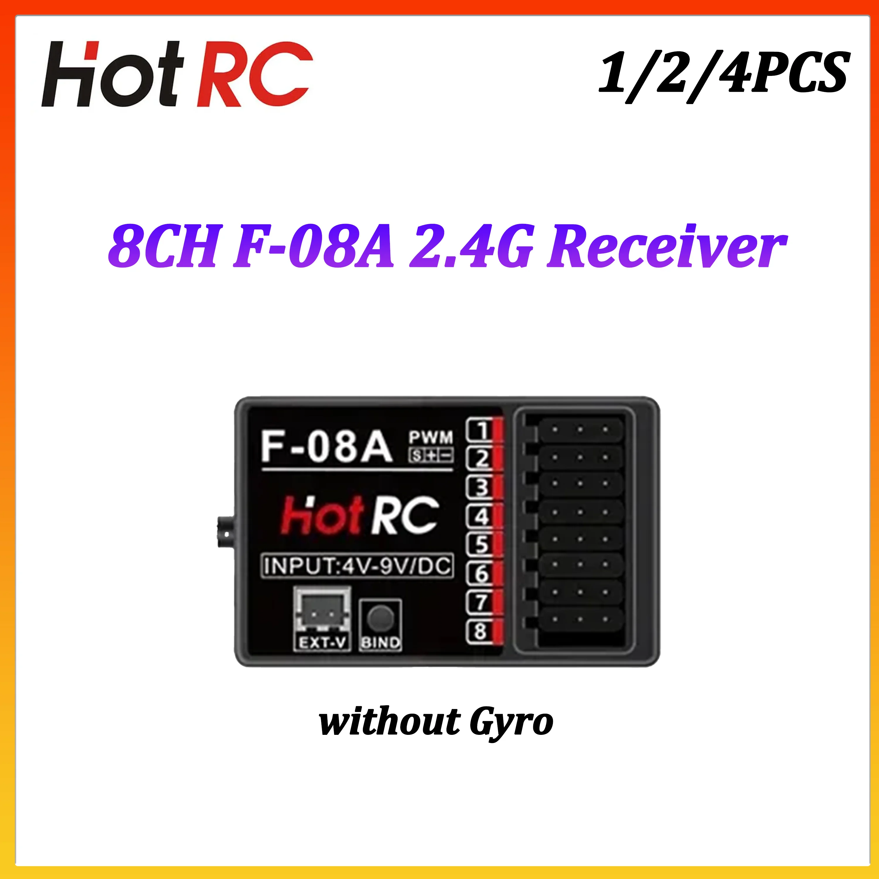 HOTRC 2.4GHz 8CH F-08A Receiver for CT‑8A HT‑8A Transmitter Remote Control RC Car Tank Drift Touring Buggy Boat Plane Robot Part
HOTRC 2.4GHz 8CH F-08A Receiver for CT‑8A HT‑8A Transmitter Remote Control RC Car Tank Drift Touring Buggy Boat Plane Robot Part