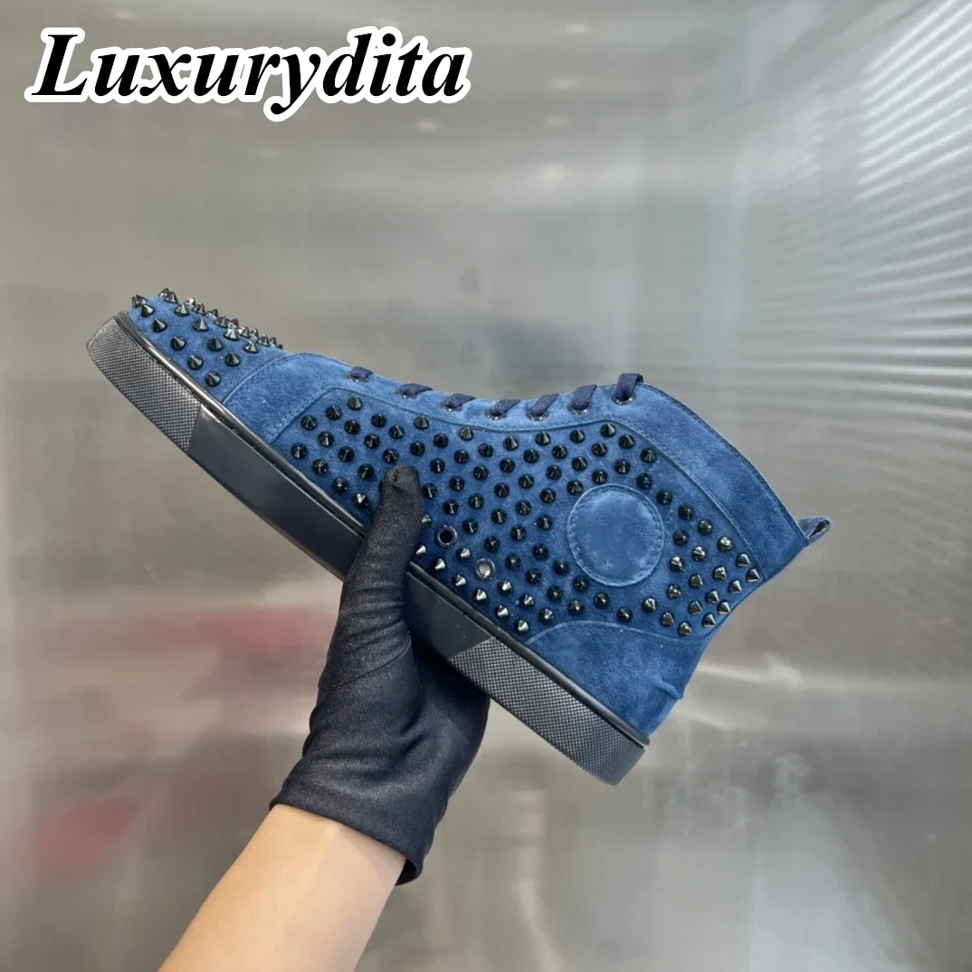 Top Quality Womens Trendy Casual Sneakers Luxury Mens Real Leather Tennis Shoes Designr Red Sole Tide Lovers Rivet Shoes HJ0774
Top Quality Womens Trendy Casual Sneakers Luxury Mens Real Leather Tennis Shoes Designr Red Sole Tide Lovers Rivet Shoes HJ0774