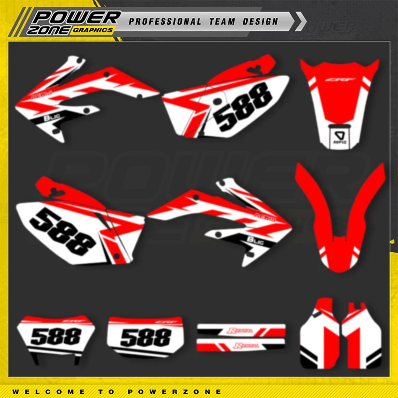 PowerZone полная графика фоновые наклейки комплект наклеек для HONDA CRF250X 2019 2018-2004 250X индивидуальный номер мотоцикла 015
PowerZone полная графика фоновые наклейки комплект наклеек для HONDA CRF250X 2019 2018-2004 250X индивидуальный номер мотоцикла 015
