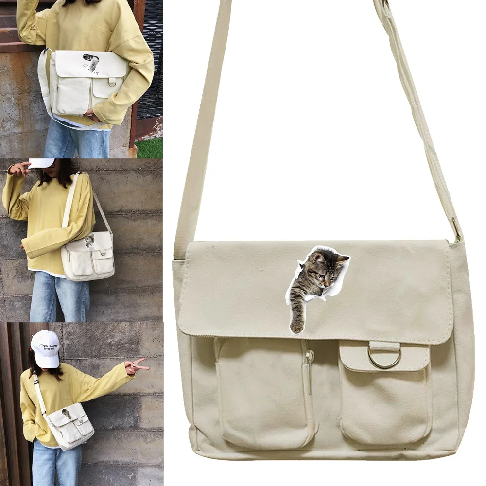 Messenger Bag Student Style All-match Casual Canvas Shoulder Bags Cat Print Postman Case Large Capacity Women Shopping Organizer
Messenger Bag Student Style All-match Casual Canvas Shoulder Bags Cat Print Postman Case Large Capacity Women Shopping Organizer