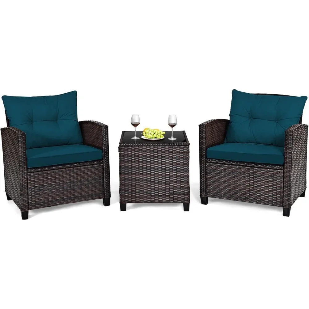 3-piece Terrace Furniture Set, PE Rattan 3-piece Outdoor Sofa with Washable Cushions and Tempered Glass Tabletop
3-piece Terrace Furniture Set, PE Rattan 3-piece Outdoor Sofa with Washable Cushions and Tempered Glass Tabletop