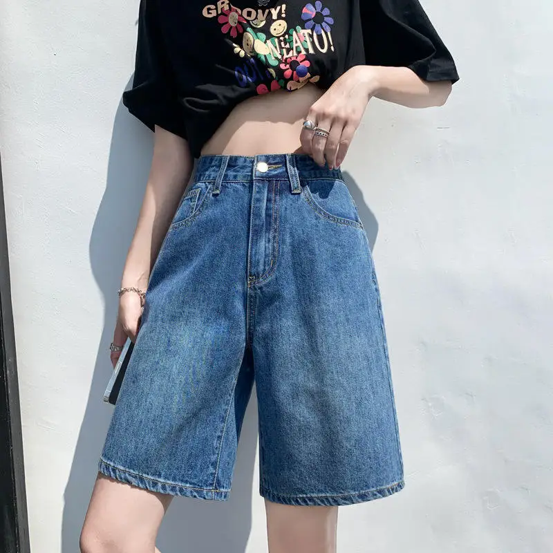 Retro High Waist Loose Fit Slimming Large Size Thin Wide Leg Five-Quarter Hot Pants for Women Summer Commute Style Jeans
Retro High Waist Loose Fit Slimming Large Size Thin Wide Leg Five-Quarter Hot Pants for Women Summer Commute Style Jeans