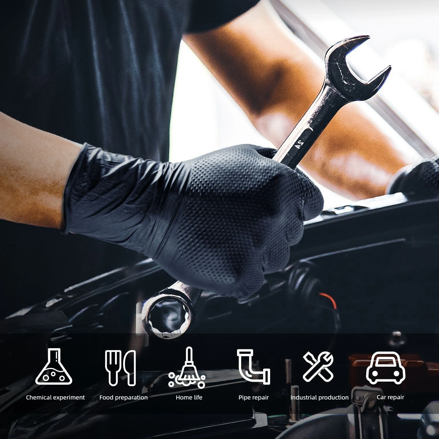 ExtraThick Diamond Pattern Disposable Nitrile Gloves, Wear-Resistant Pure Nitrile Gloves for Industrial Automotive HeavyDuty Use
ExtraThick Diamond Pattern Disposable Nitrile Gloves, Wear-Resistant Pure Nitrile Gloves for Industrial Automotive HeavyDuty Use
