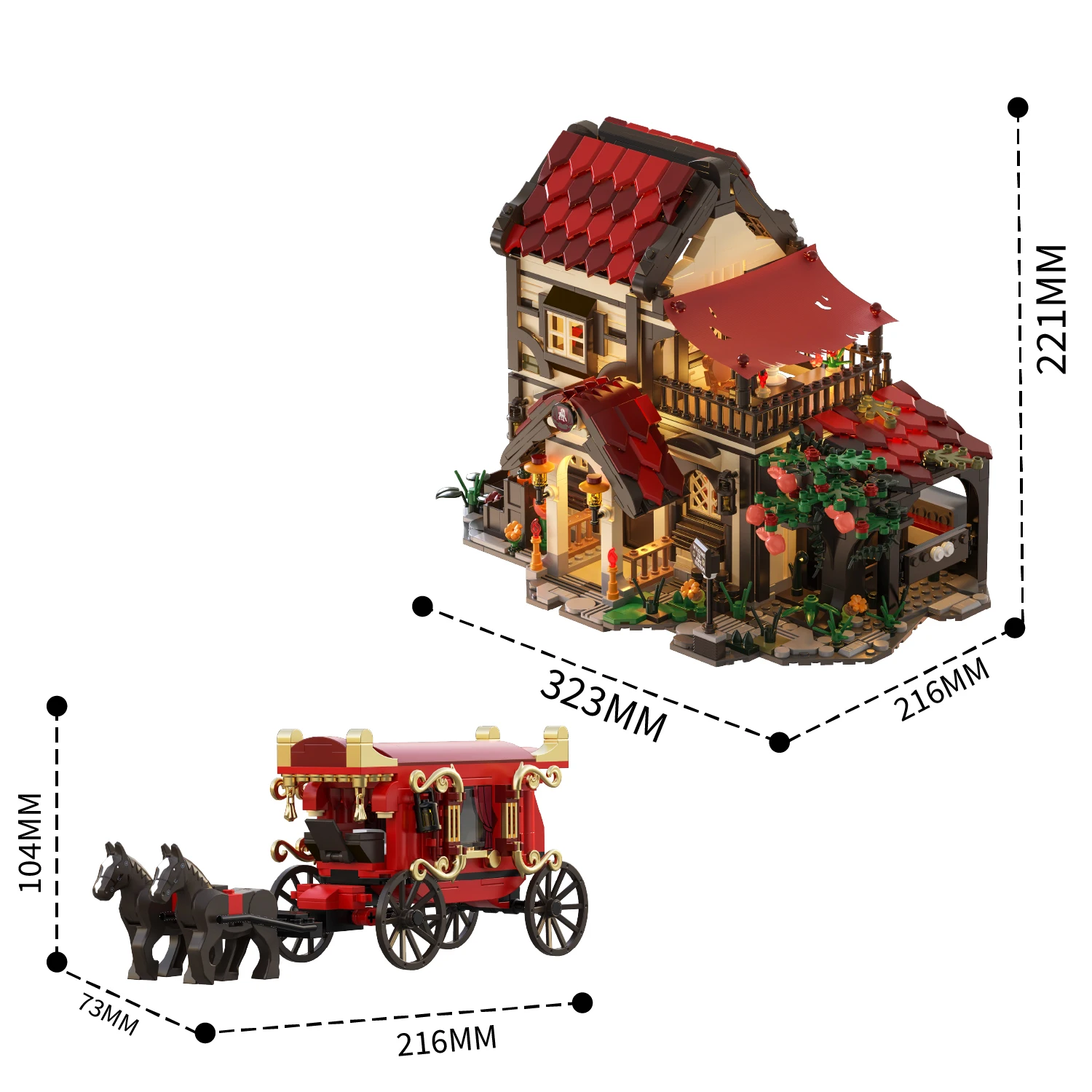 2105 PCS Medieval Post Station Light-Up Building Blocks Toys, Architectural Street Scene Ornament Assembly Toy, Birthday Gift
2105 PCS Medieval Post Station Light-Up Building Blocks Toys, Architectural Street Scene Ornament Assembly Toy, Birthday Gift