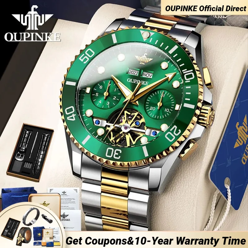 OUPINKE 3229 Men's Watches Automatic Mechanical High-end Wristwatch Green Water Ghost Date Year Luxury Brand Watch for Man
OUPINKE 3229 Men's Watches Automatic Mechanical High-end Wristwatch Green Water Ghost Date Year Luxury Brand Watch for Man